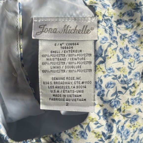 Jona Michelle Dress Size 2 NEW Flowers Blue Easter - Picture 7 of 7